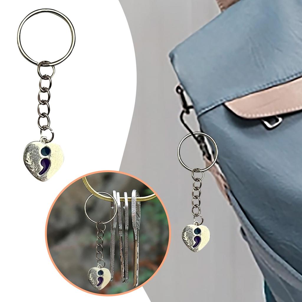 Точка с запятой брелок для ключей, предупреждающий самоубийства, осведомленность, вдохновляющий подарок для женщин и мужчин