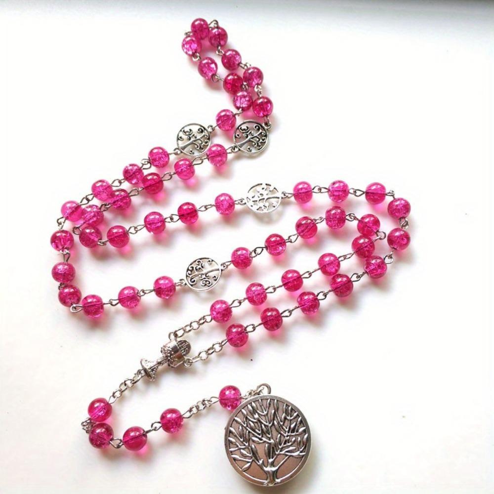 Винтажный кулон Девы Марии с четками, длинное католическое крестовое религиозное молитвенное украшение