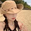 Ковбойская шляпа в стиле вестерн, женская летняя шляпа с большими полями для кемпинга, защита от ультрафиолета, шляпа-ведро с большой окружностью головы, солнцезащитная шляпа