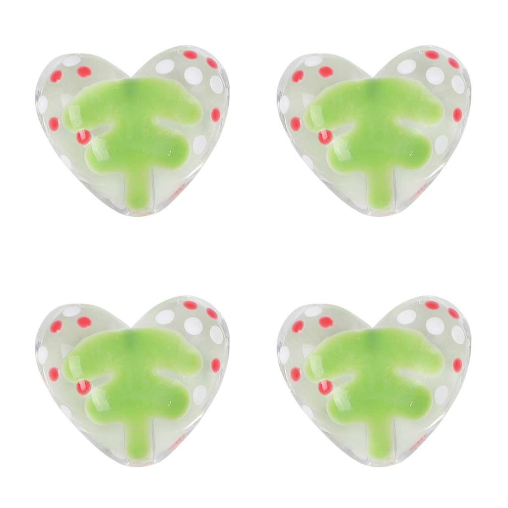 2Pcs Resin Love Heart Beads Cherry Christmas Tree Charms For DIY Necklace Bracelet Earrings Jewelry Making Craft Accessories