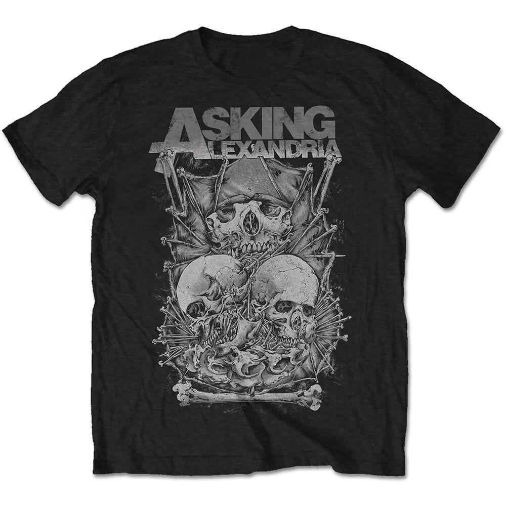 Футболка Asking Alexandria Skull Stack Черная Новая
