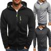 Мужские зимние худи приталенного кроя с капюшоном, толстовка из мягкого теплого материала, куртка