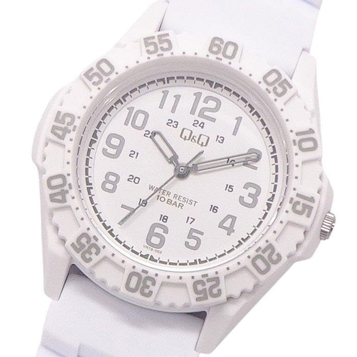 Citizen Водонепроницаемые до 10 Белые Q&Q VR78-002 Мужские часы для дайвинга, АТМ,