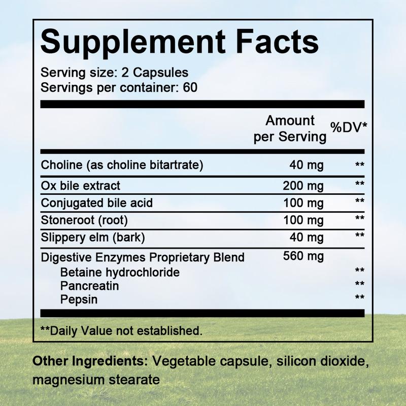Gallbladder Formula Extra Strength, USDA Organic 120 Capsules for Liver & Gut Health Supplement