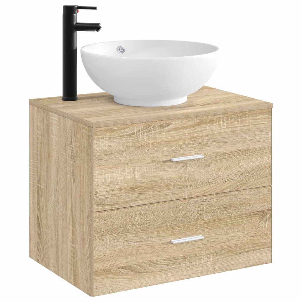 Bathroom Sink Matte Black 44 x 44 x 16 cm Metal