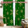 2pcs, 2D FLAT PRINTING Curtains (Without Rod) FestiveGlee Christmas Festival Chic Print Curtains Versatile Durable Polyester
