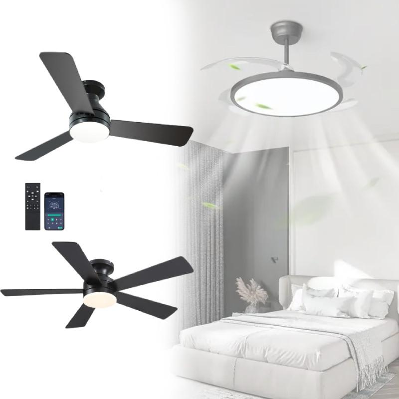 Потолочный вентилятор с подсветкой, бесшумная работа, товары для детской, дома, спальни, гостиной