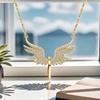 Women Necklace Rhinestones Angle Wing Shape Pendant Choker Necklace Adjustable Extended Chain Necklace Clothing Accessories