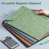 Magnetic Writing Clipboard Leather Document Filing Organizer A4 File Folder  Meeting Minutes