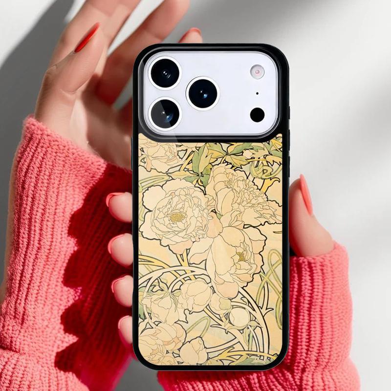 Винтажный чехол с рисунком Лист Цветок для iPhone 17 Air 16e 15 14 13 Pro Max Задняя крышка для 12 11 Pro Coque