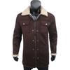 Men Jacket Autumn Winter Woolen Coat Lapel Single-Breasted Mid-Length Windproof Jacket Suede
