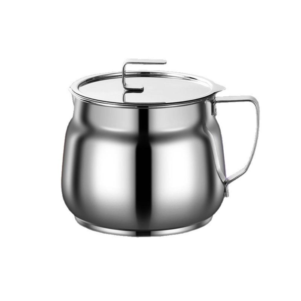 Leakproof Filter Oil Pitcher 1.5/2L Oil Filtering Pot Stainless Steel Oil Kettle Restaurant