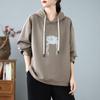 Хлопковые большие винтажные толстовки с капюшоном повседневные свободные женские весенне-осенние пуловеры толстовки с капюшоном топы