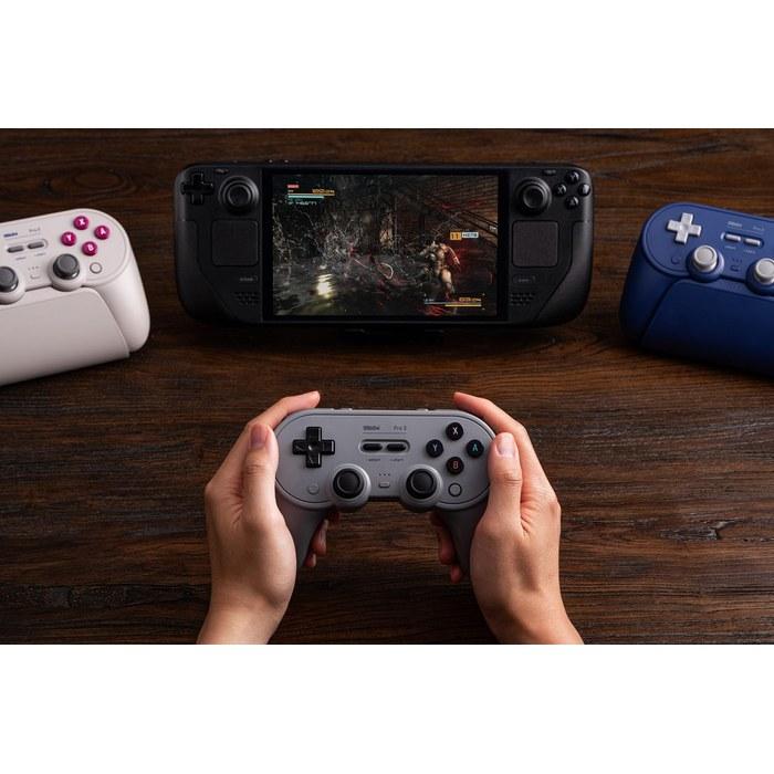 Контроллер 8BitDo Pro 3 Bluetooth для Switch/Switch 2 — джойстики TMR, сменные кнопки ABXY, кнопки на задней панели, зарядная док-станция, датчик Холла.