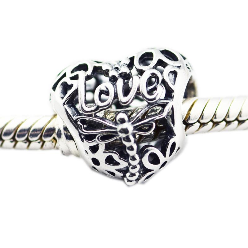 100% 925 Sterling Silver Promise of Spring Heart Charm Beads Fits Europe Bracelet Argent Charm Silver 925 Jewelry