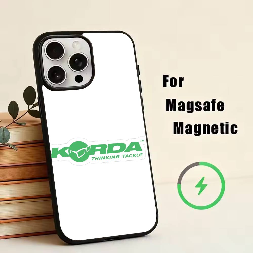 Korda F-Fishing Tackle Phone Case For iPhone17,16,15,14,13,12,11 Plus,Pro Magnetic with Magsafe Wireless Charging