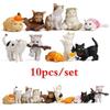 10 Pcs Cat Colorful Creative Landscaping Doll Miniature Garden Miniatures Figurine Home Decor