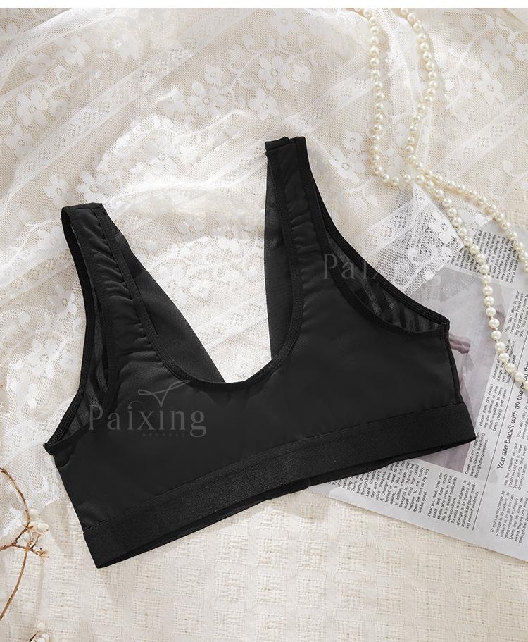 Front-Closure Push-Up Lace Bra for Small Busts - European & American Style, Wire-Free, Nude Feel, Plus Size Available