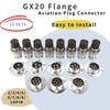 10 комплектов GX20 Высококачественный электрический разъем с фланцем 2/3/4/5/6/7/8/9/10/12 контактов Сердечник Авиационный электрический штекер Розетки 250 В