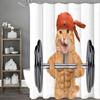 Фитнес Кот Поднимающий Большие Гантели Мускулистый Котенок Забавная Шторка для Душа, Декоративная Шторка для Ванной, Водонепроницаемая Шторка для Душа