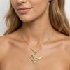 Nidin Shiny Cubic Zirconia Hummingbird Pendant Necklace Crystal Bird Neck Chain Cute Animal Jewelry For Women Party Wedding Gift