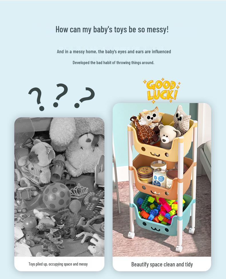 Детская напольная тележка-книжная полка и органайзер для игрушек