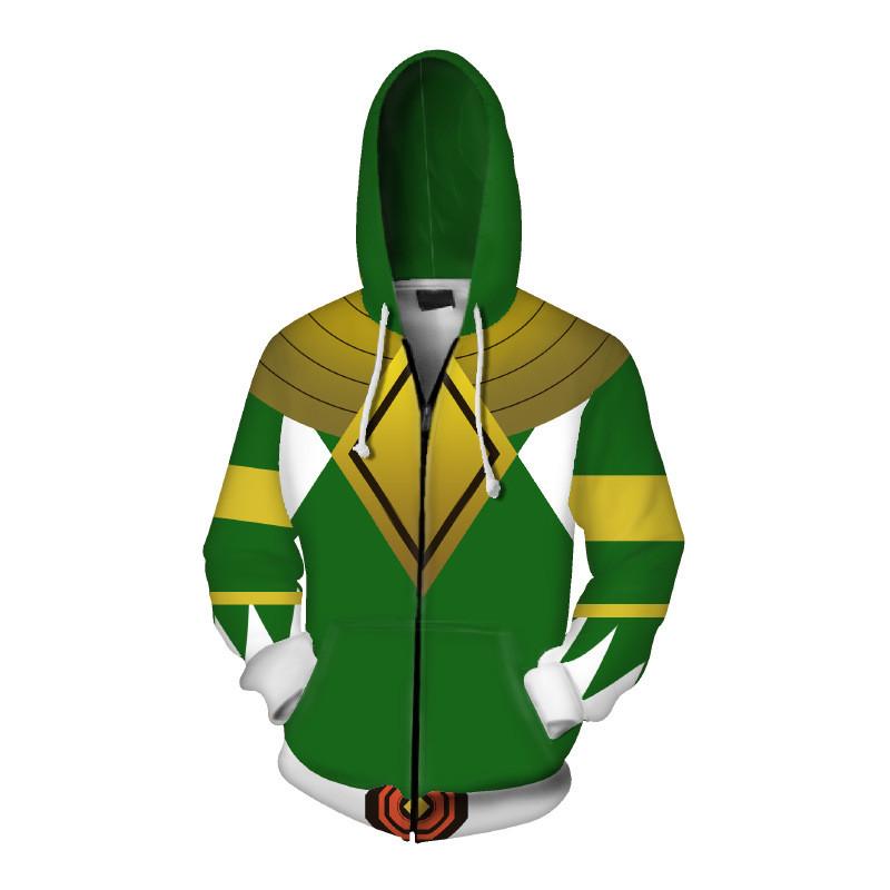 Мужская Женская Толстовка Косплей Костюм Power Rangers Худи Супергерой Косплей Хэллоуин Вечеринка Уличная Одежда Топы