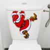 Santa Claus Toilet Sticker Wall Christmas Decor, Removable, PVC Seat Lid Cover