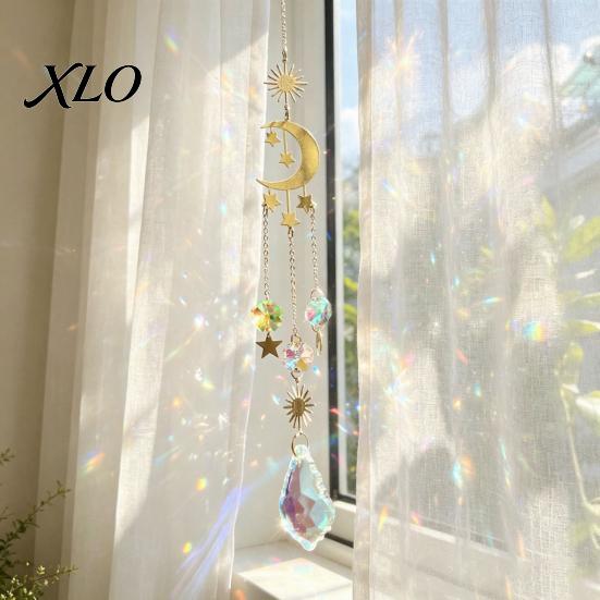 Sophisticated Balcony Decor Crystal Suncatcher, Rainbow Maker Prism Hanging Wind Chime, Pendant Boho Room Decoration for Window, Balcony, Garden,