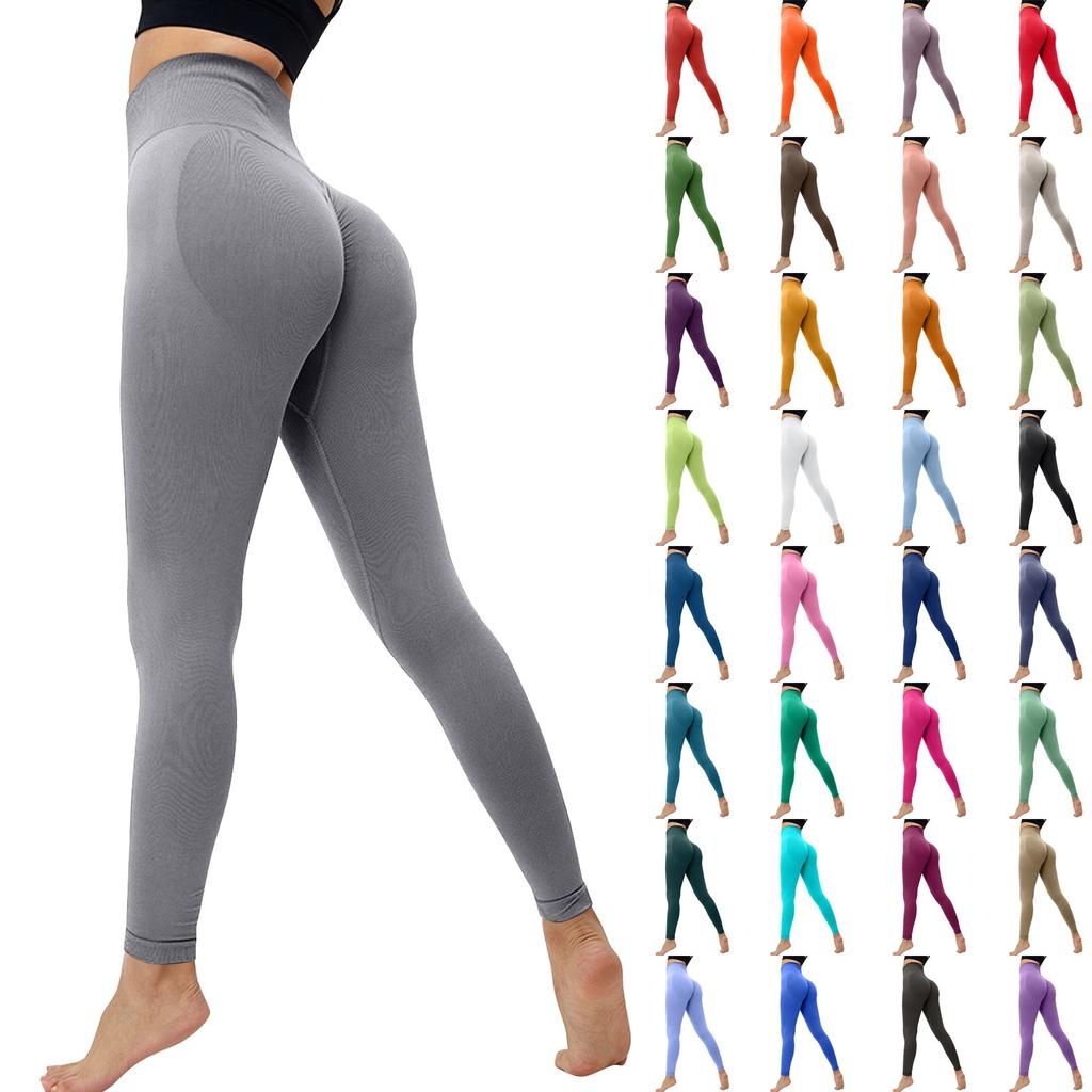 Women's Fashion Solid Color Yoga Pants High Waisted Skinny Sweatpants Fitness Pants