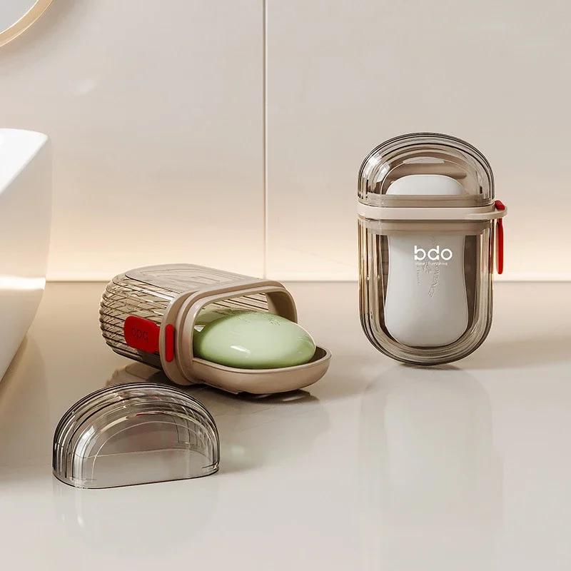 Creative Travel Soap Box With Lid Sealed And Drainable Portable Small Soap Box For Business Trip Travel Soap Box