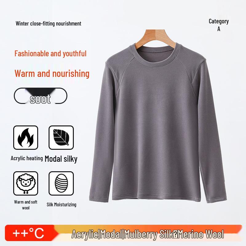 Men's Wool Air Layer Sporty Raglan T-Shirt - Warm Korean Style Cold-Proof Base Layer