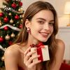 Festive Alloy Ear Accessories 1 Pair Christmas Earrings for Women, Santa Claus Jingle Bell Bow Oil Dripping Jewelry Stud Earrings, Holiday Xmas Party,