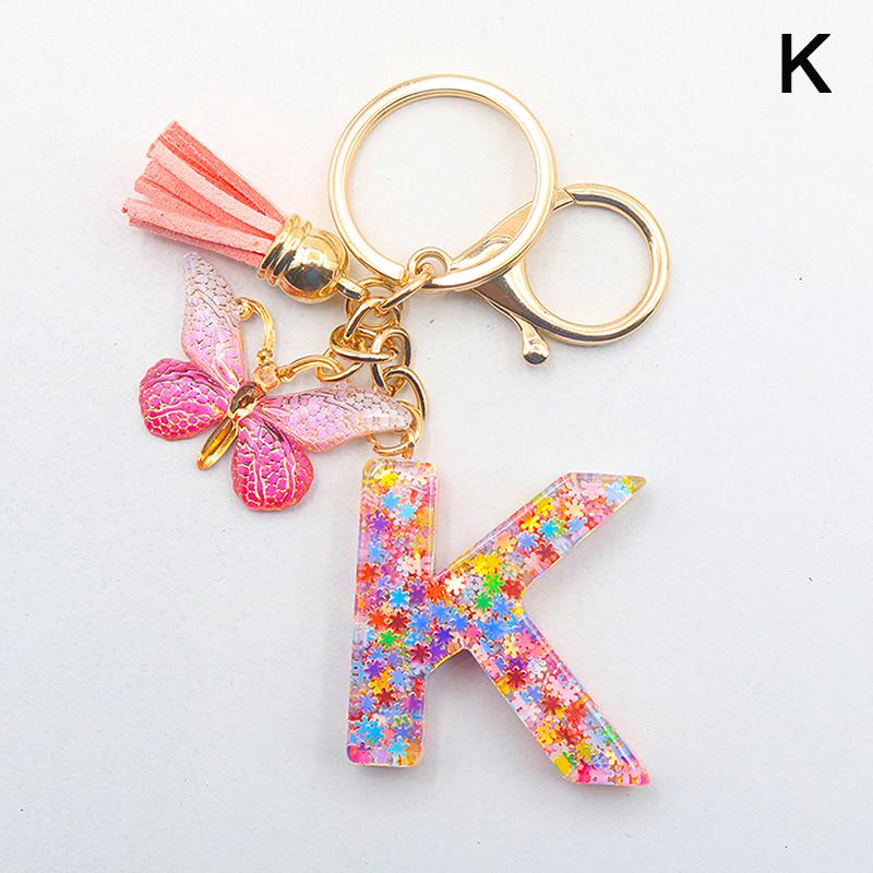 AZ 26 Буква Подвеска Брелок Кисточка Бабочка Подвески Брелоки Женские Украшения Сумка Автомобиль Брелок Подвеска