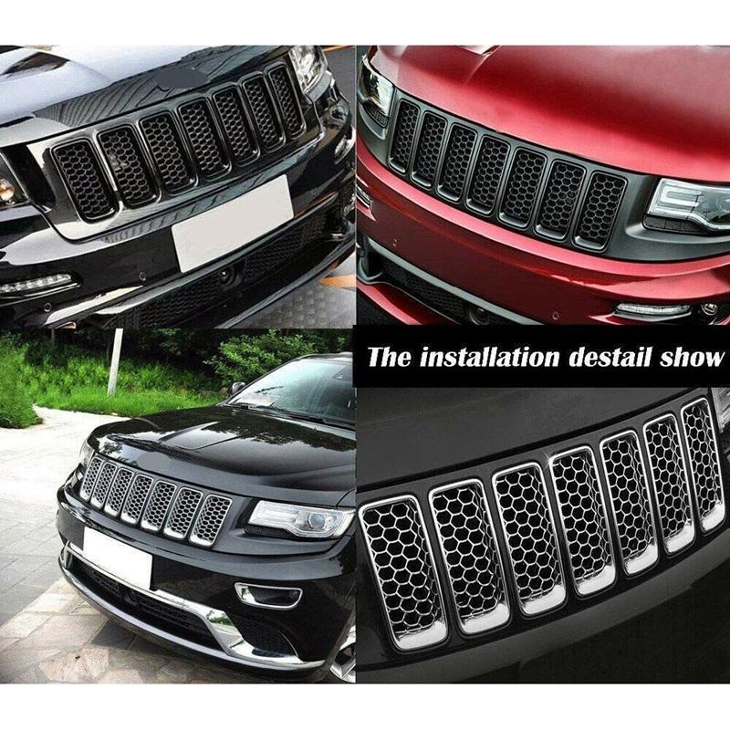 Черная Передняя Решетка Радиатора и Декоративная Сетка для Jeep Grand Cherokee 2014-2016