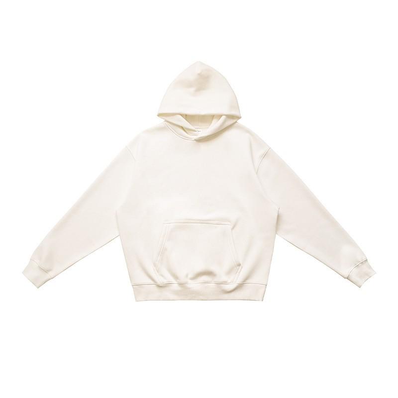 Unisex Thick Fleece-Lined Hooded Sweatshirt 500G Air Layer Warm Winter Pullover Casual Loose Fit Cotton Blend