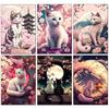 DIY Diamond Painting Pink Cat Stitch Kit Mosaic Art Diamond Painting Full Circle/Square Diamond Home Decoration