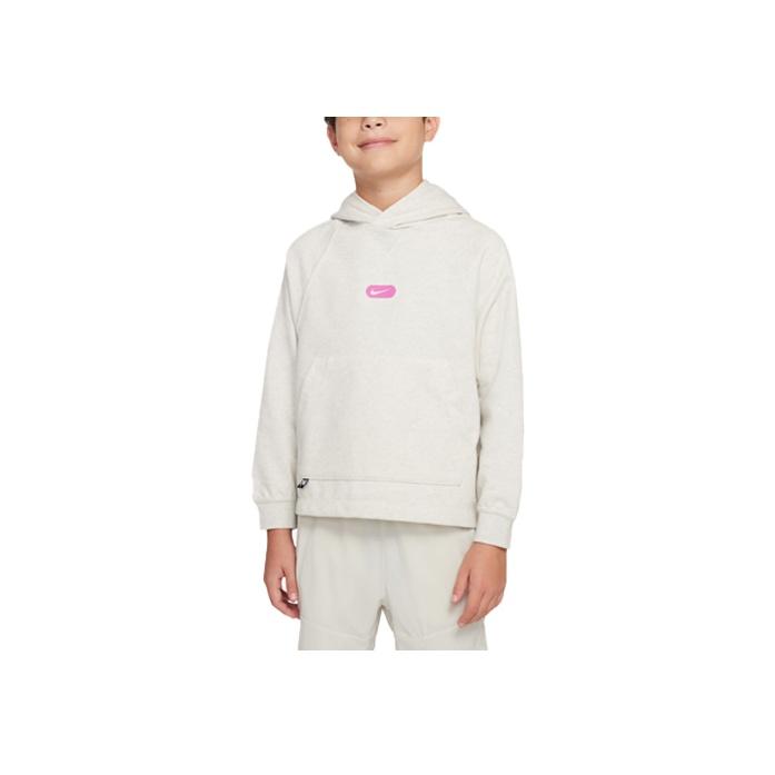 Nike Худи для тренировок из трикотажа с однотонным логотипом для детей Light-Bone DX5374-072