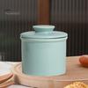 French Butter Crock Ceramic Jar with Sealed Lid Solid Color Design Durable Butter Keeper for Kitchen Multifunctional Storage Jar for Jam Nuts