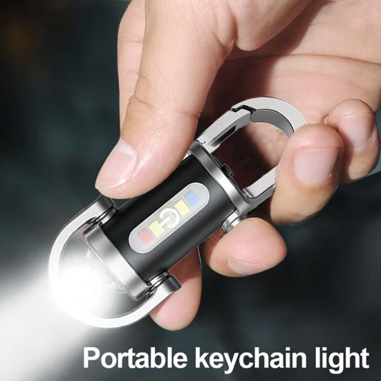 LED Flashlight Super Keyring Torch 1200LM Bright Mini Dual Light Source Rechargeable Multipurpose