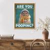 Funny Animals Owl Are You Pooping Poster Bath Decorative Painting Canvas Wall Pictures for Toilet Humorous Kid's Bathroom Decor