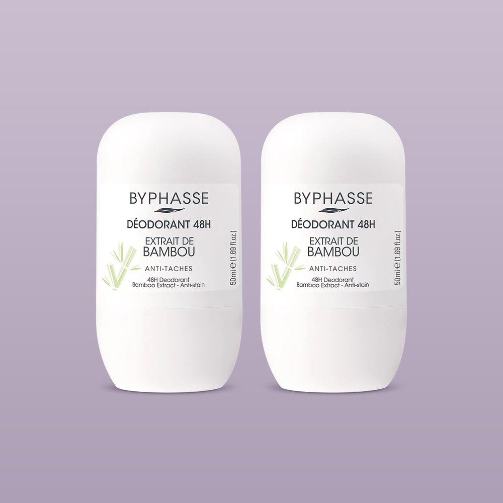 Byphasse Roll-on Deodorant Bamboo 48H 50ml X2