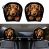 Universal Fit Vehicle Seat Protectors 2Pcs Skull Car Headrest Covers, Cartoon Dog Panda Cat Hedgehog Interior Accessories Design Elastic Auto