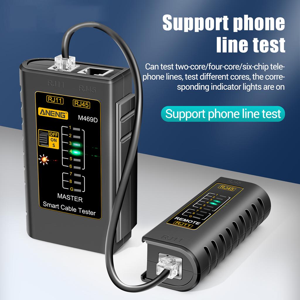 Aneng Rj45 rj11 Многофункциональный тестер сетевого кабеля Детектор односторонний с кристаллическим разъемом Инструмент для тестирования телефонных проводов