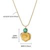 Vintage Gold Stainless Steel Flower Striped Design Zircon Pendant Jewelry Necklace Accessories Light Luxury Niche Women