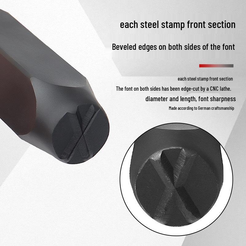 Набор стальных пробойников для кожи: Английские буквы и цифры