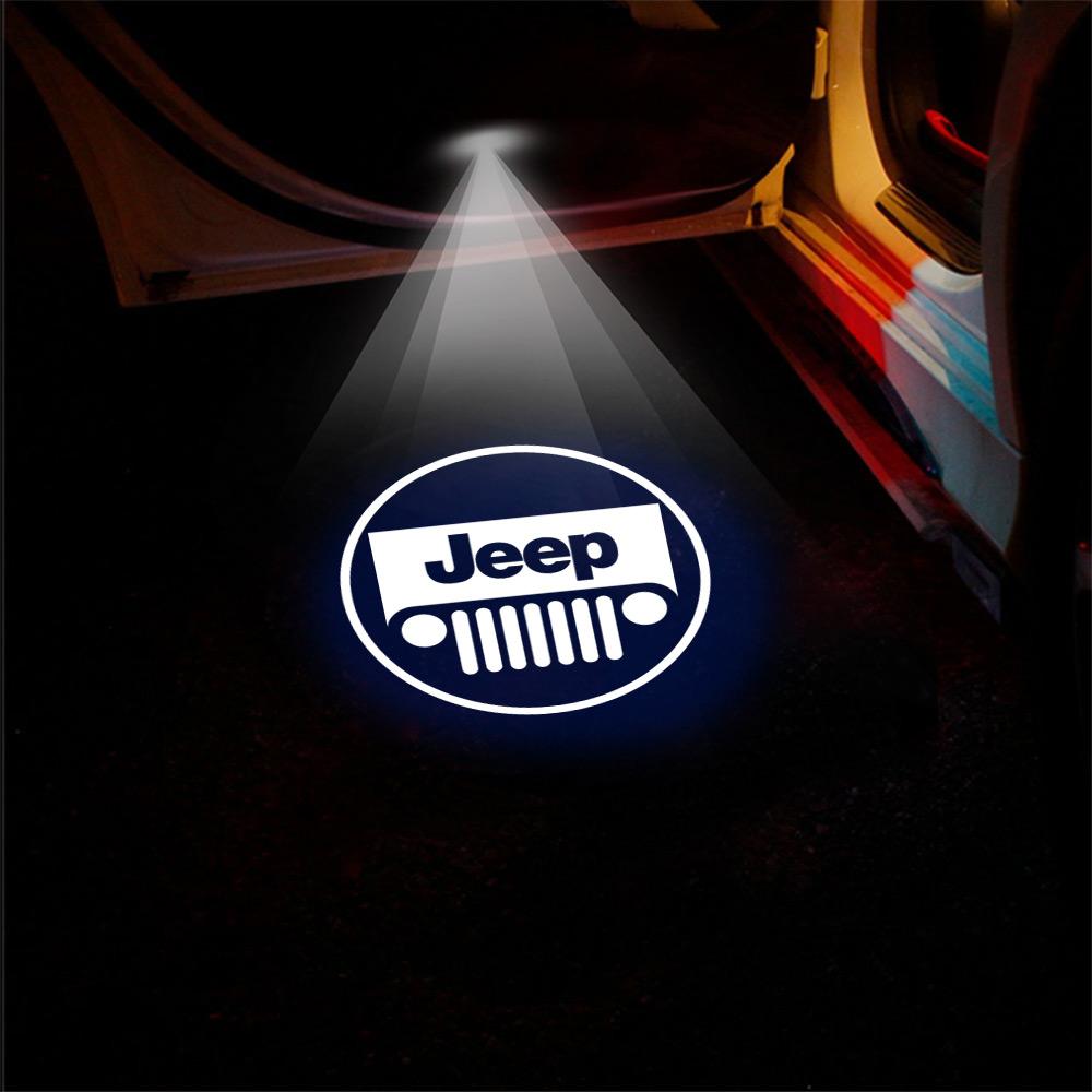 For Jeep Car Door HD Welcome Lights Laser Projector Auto Courtesy Lamp Accessories For Jeep Renegade Wrangler Compass Cherok