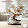 2D плоская декоративная акриловая ваза и декоративные элементы в форме лилии для спальни, гостиной, офиса | Кафе, Свадьба, Мемориал, День рождения, Пасха
