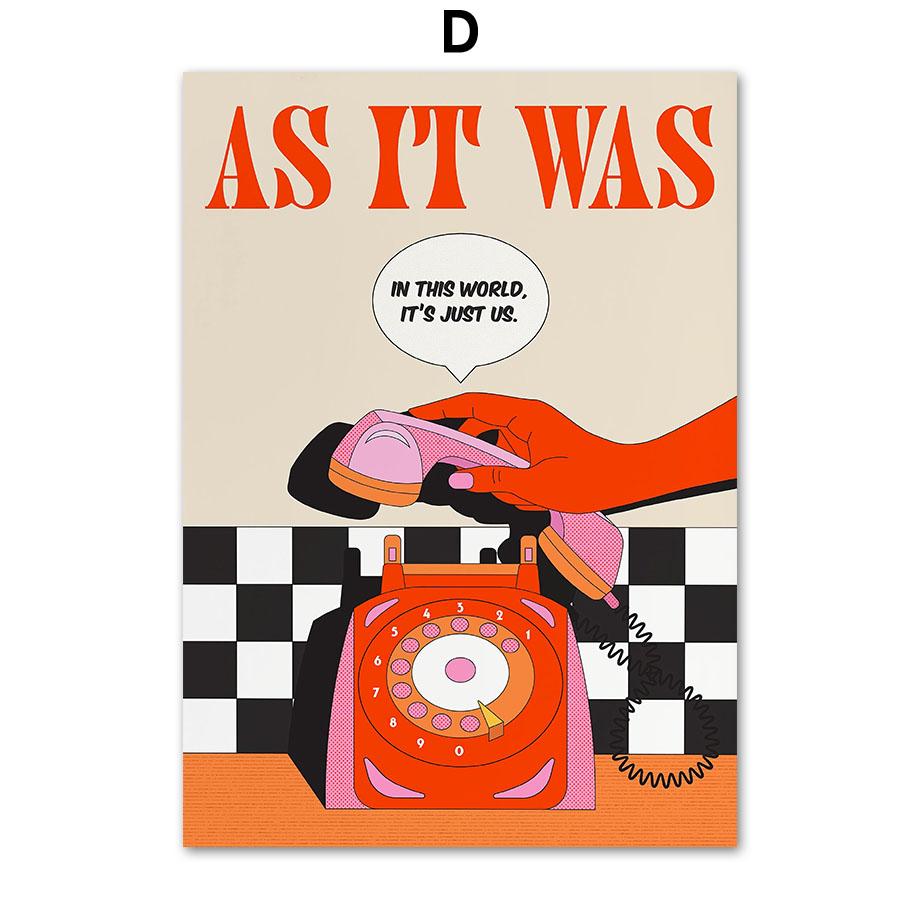 Sun Rainbow Butterfly Car Flower Bird Abstract Poster Print Wall Art Canvas Painting for Living Room Bedroom Modern Home Decor