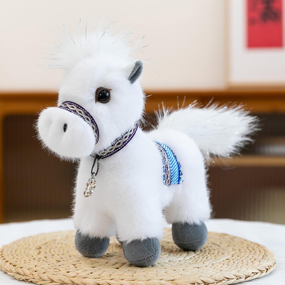 High Quality 23cm Pony Plush Toy Soft Miniature Throw Pillow Doll Realistic Stuffed Horse Zodiac Year of the Horse Gift